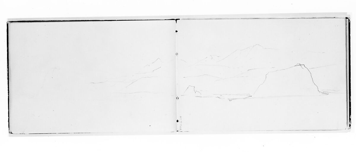 Rocky Landscape (Cape Flattery) (from Sketchbook X), William Trost Richards (American, Philadelphia, Pennsylvania 1833–1905 Newport, Rhode Island), Graphite on off-white wove paper, American 