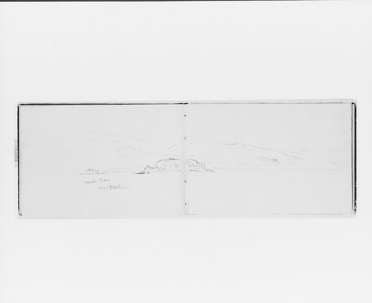 Neah Bay: Cape Flattery (from Sketchbook X), William Trost Richards (American, Philadelphia, Pennsylvania 1833–1905 Newport, Rhode Island), Graphite on off-white wove paper, American 