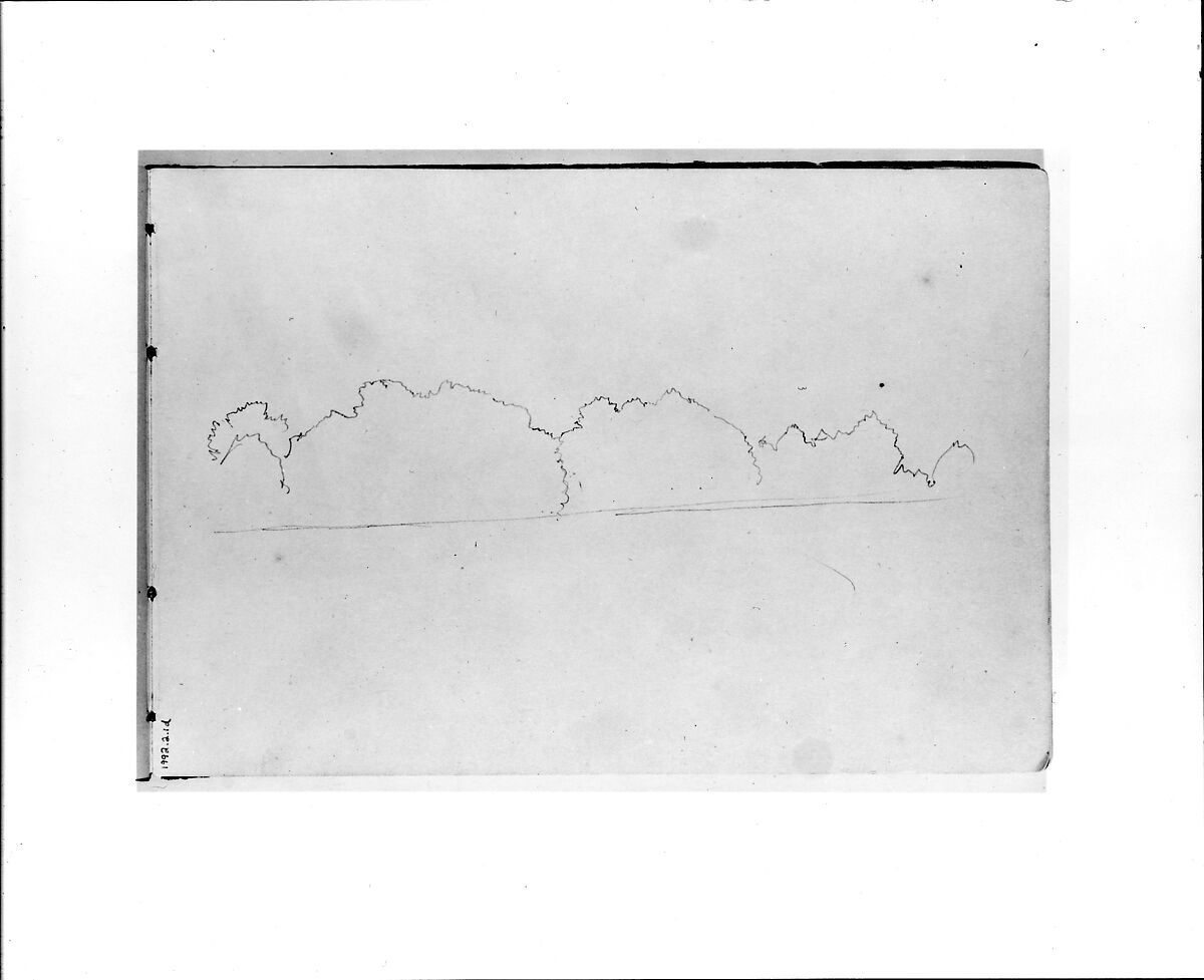 Outline Sketch of Tress (from Sketchbook VII), William Trost Richards (American, Philadelphia, Pennsylvania 1833–1905 Newport, Rhode Island), Graphite on off-white wove paper, American 