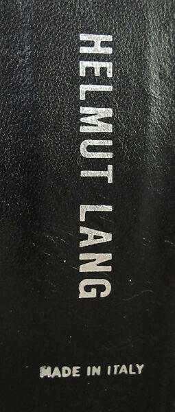Ensemble, Helmut Lang (Austrian, born 1956), (a) silk, silk/synthetic; (b) cotton; (c, d) leather, rubber; (e) leather, metal, Austrian