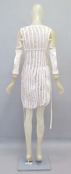 Ensemble, Helmut Lang (Austrian, born 1956), (a) cotton/synthetic, synthetic, plastic; (b, c) cotton/synthetic; (d, e) leather, synthetic, rubber, Austrian