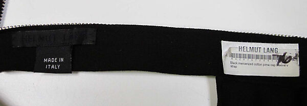 Ensemble, Helmut Lang (Austrian, born 1956), (a, b) synthetic fiber; (c) cotton, latex, metal; (d, e) leather, plastic; (f) plastic, metal, Austrian