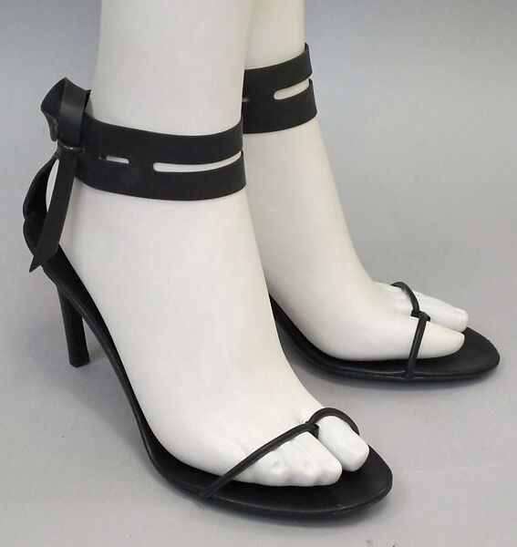 Ensemble, Helmut Lang (Austrian, born 1956), (a, b) synthetic fiber; (c) cotton, latex, metal; (d, e) leather, plastic; (f) plastic, metal, Austrian