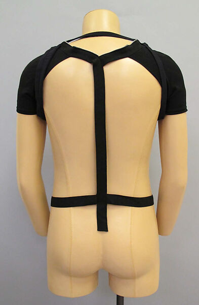 Ensemble, Helmut Lang (Austrian, born 1956), (a, c) synthetic; (b, f) synthetic, metal; (d) cotton, metal; (e) watersnake, metal; (g, h) leather, Austrian