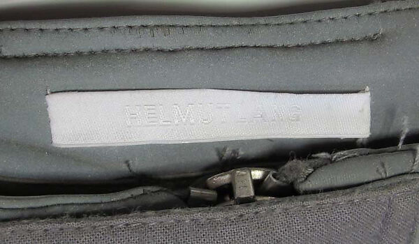 Ensemble, Helmut Lang (Austrian, born 1956), (a) wool; (b) synthetic; (c, d) leather, metal, Austrian