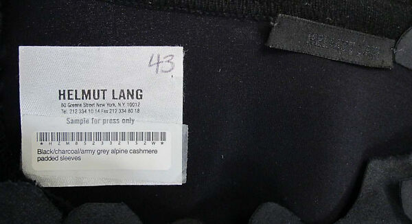 Ensemble, Helmut Lang (Austrian, born 1956), (a, b) leather, silk, synthetic; (c) wool, synthetic; (d, e) suede, Austrian