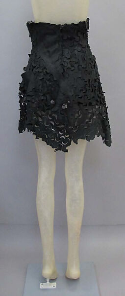 Ensemble, Helmut Lang (Austrian, born 1956), (a, b) leather, silk, synthetic; (c) wool, synthetic; (d, e) suede, Austrian