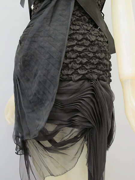 Ensemble, Helmut Lang (Austrian, born 1956), (a) silk, synthetic; (b) silk, cotton; (c, d) patent leather, synthetic, Austrian