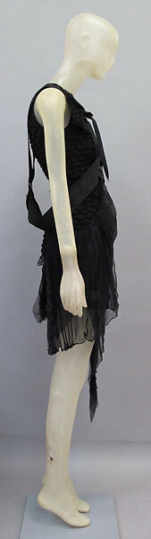 Ensemble, Helmut Lang (Austrian, born 1956), (a) silk, synthetic; (b) silk, cotton; (c, d) patent leather, synthetic, Austrian