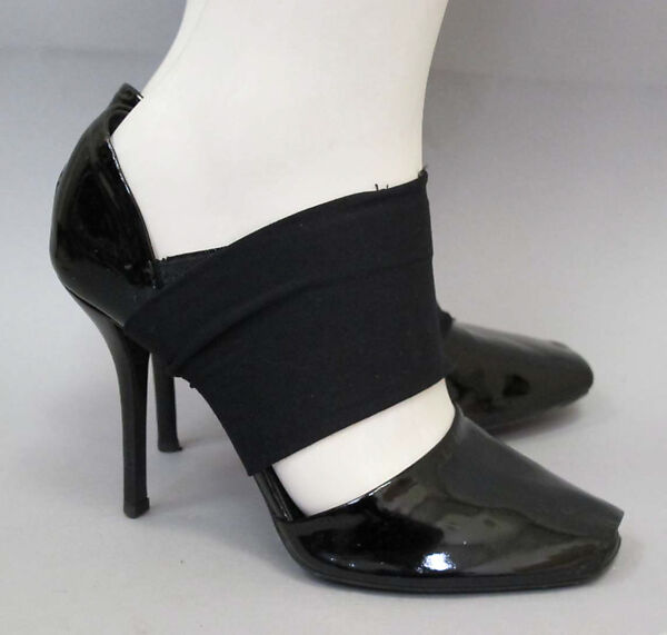 Ensemble, Helmut Lang (Austrian, born 1956), (a) silk, synthetic; (b) silk, cotton; (c, d) patent leather, synthetic, Austrian