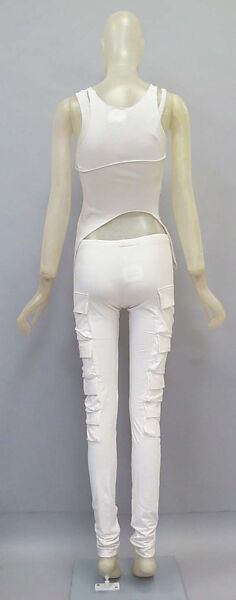 Ensemble, Helmut Lang (Austrian, born 1956), (a–c) cotton; (d) cotton, synthetic; (e, f) cotton, leather, Austrian