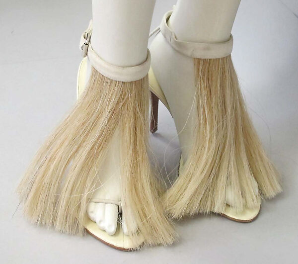 Shoes, Helmut Lang (Austrian, born 1956), horsehair, leather, Austrian