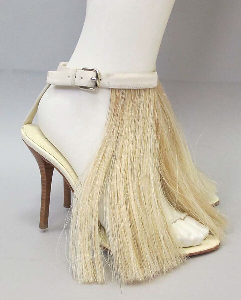 Shoes, Helmut Lang (Austrian, born 1956), horsehair, leather, Austrian 