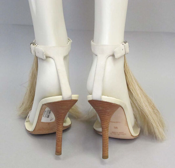 Shoes, Helmut Lang (Austrian, born 1956), horsehair, leather, Austrian