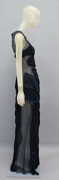Ensemble, Helmut Lang (Austrian, born 1956), (a) silk, horsehair; (b, c) leather, horsehair, Austrian