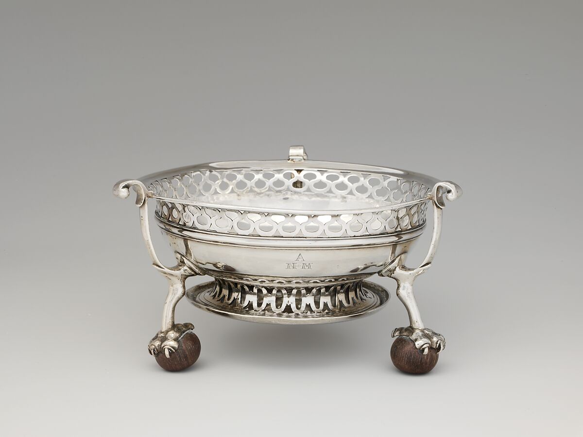 Chafing Dish, John Coney (1655/56–1722), Silver, American 