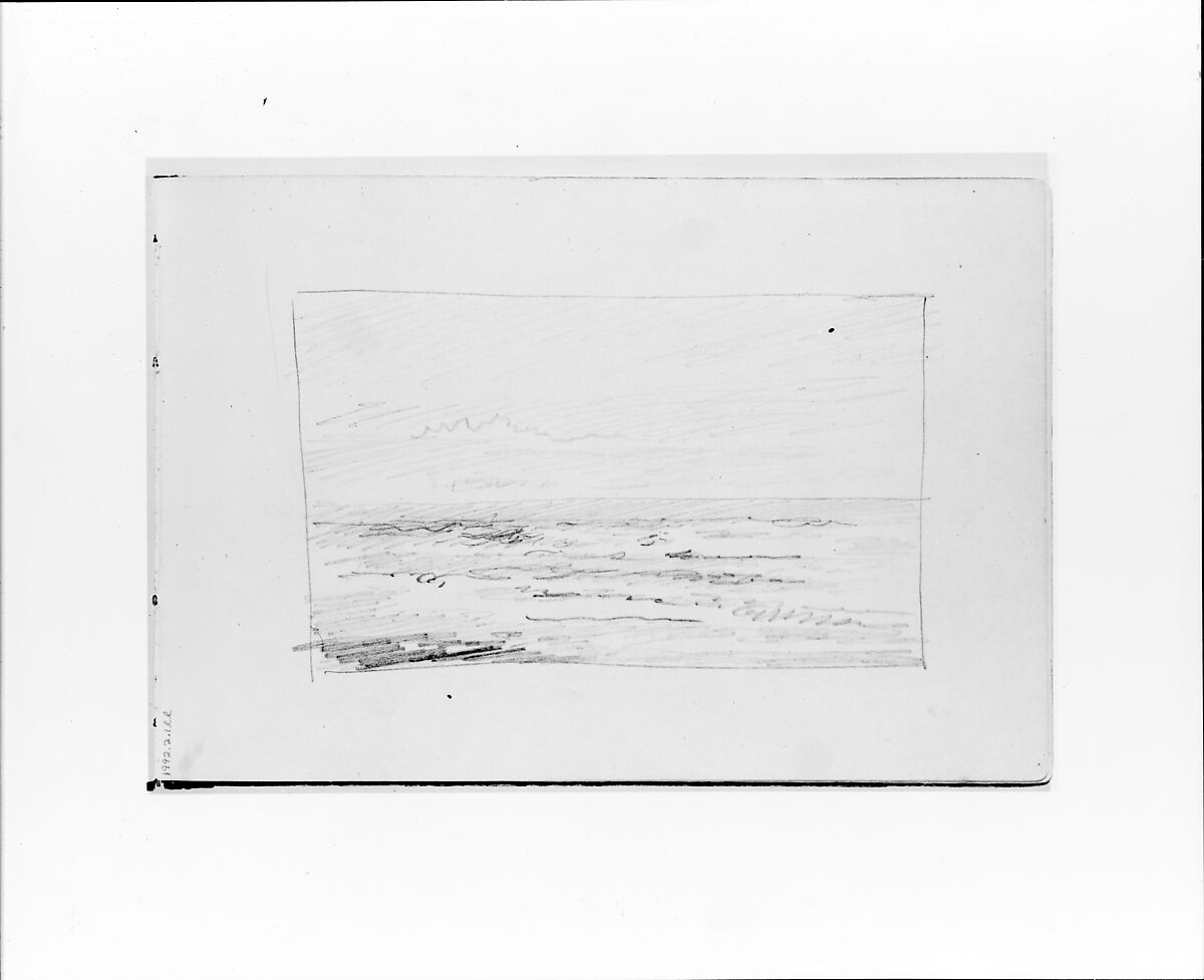Seascape (from Sketchbook VII), William Trost Richards (American, Philadelphia, Pennsylvania 1833–1905 Newport, Rhode Island), Graphite on off-white wove paper, American 
