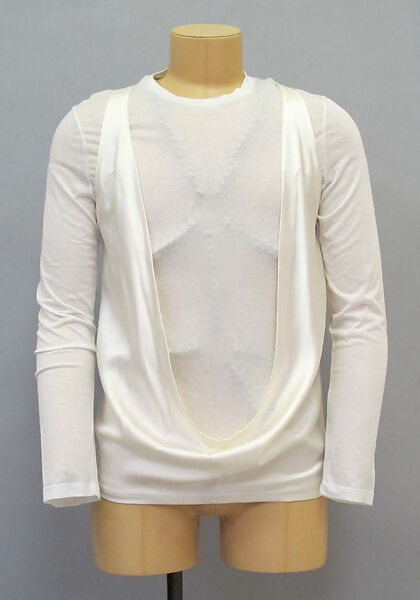 Ensemble, Helmut Lang (Austrian, born 1956), wool, cotton, silk, metal, Spazzolato, Austrian