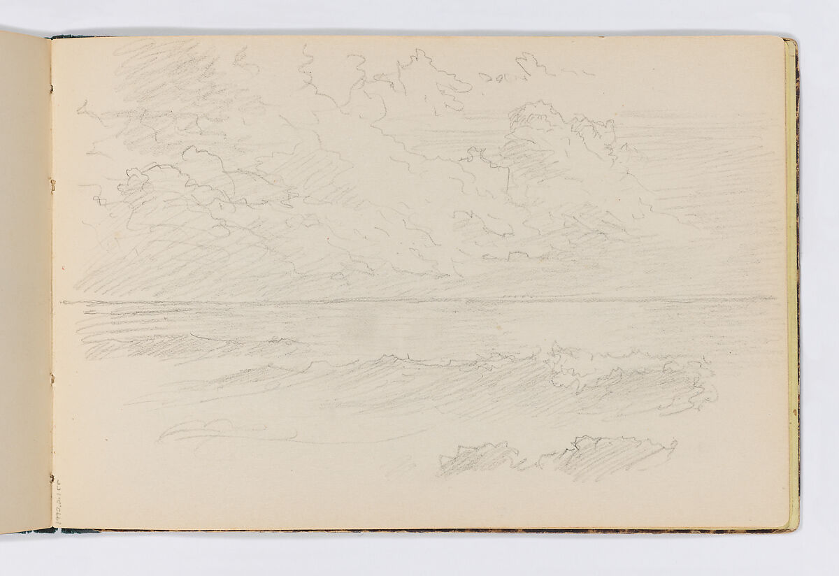 Sketch of Clouds and Sea (from Sketchbook VII), William Trost Richards (American, Philadelphia, Pennsylvania 1833–1905 Newport, Rhode Island), Graphite on off-white wove paper, American