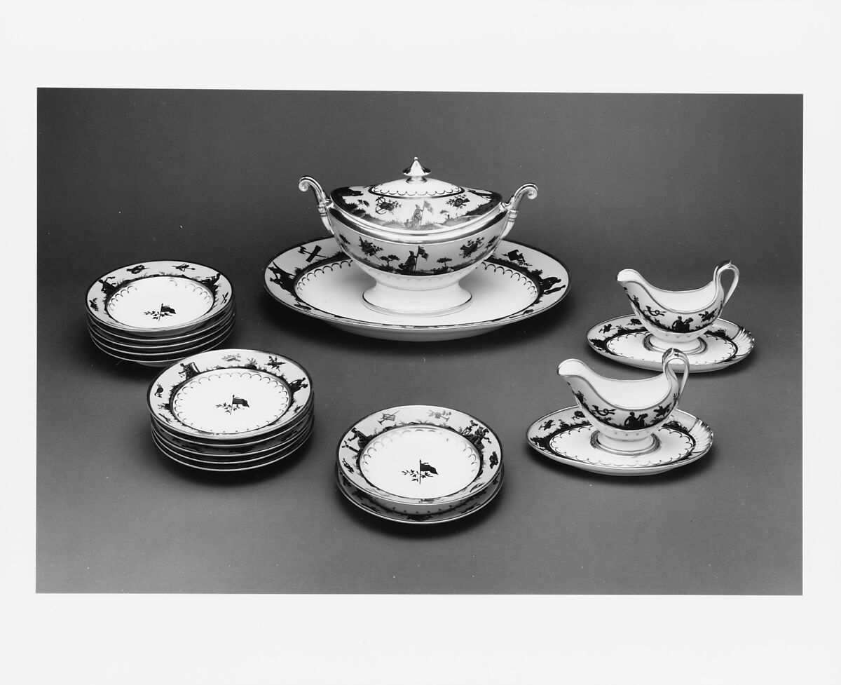 Covered tureen, Attributed to Dihl et Guérhard (French, 1781–ca. 1824), Porcelain, French, for American market