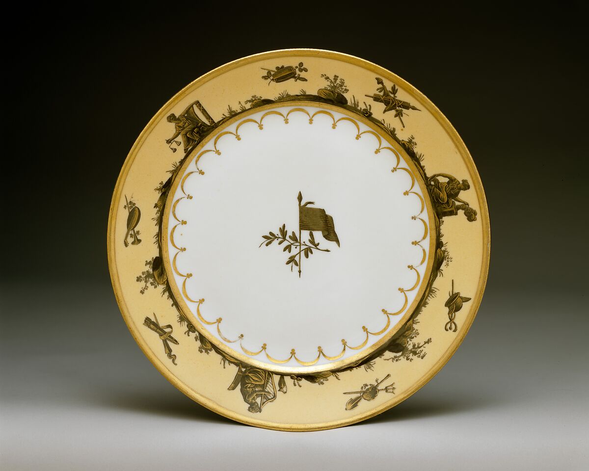 Dinner Plate, Attributed to Dihl et Guérhard (French, 1781–ca. 1824), Porcelain, French, for American market 