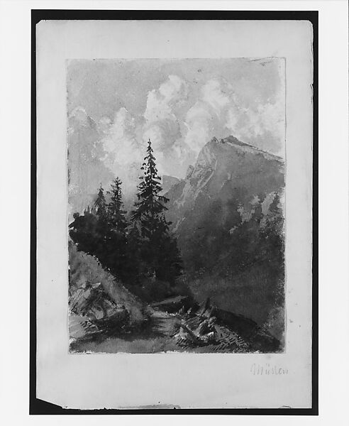 Mountain View, Mürren (from "Splendid Mountain Watercolours" Sketchbook), John Singer Sargent (American, Florence 1856–1925 London), Watercolor and graphite on off-white wove paper, American 