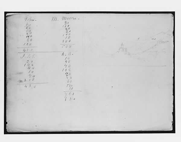 Mountain Landscape (from "Splendid Mountain Watercolours" Sketchbook), John Singer Sargent (American, Florence 1856–1925 London), Graphite on off-white wove paper, American 