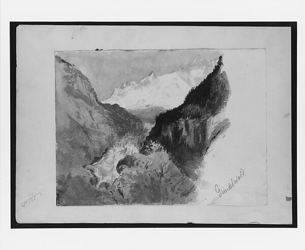 Grindelwald (from "Splendid Mountain Watercolours" Sketchbook), John Singer Sargent (American, Florence 1856–1925 London), Watercolor and graphite on off-white wove paper, American 