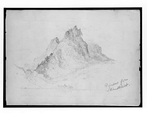 Mount Pilatus, Stansstad (from "Splendid Mountain Watercolours" Sketchbook), John Singer Sargent (American, Florence 1856–1925 London), Graphite on off-white paper, American 