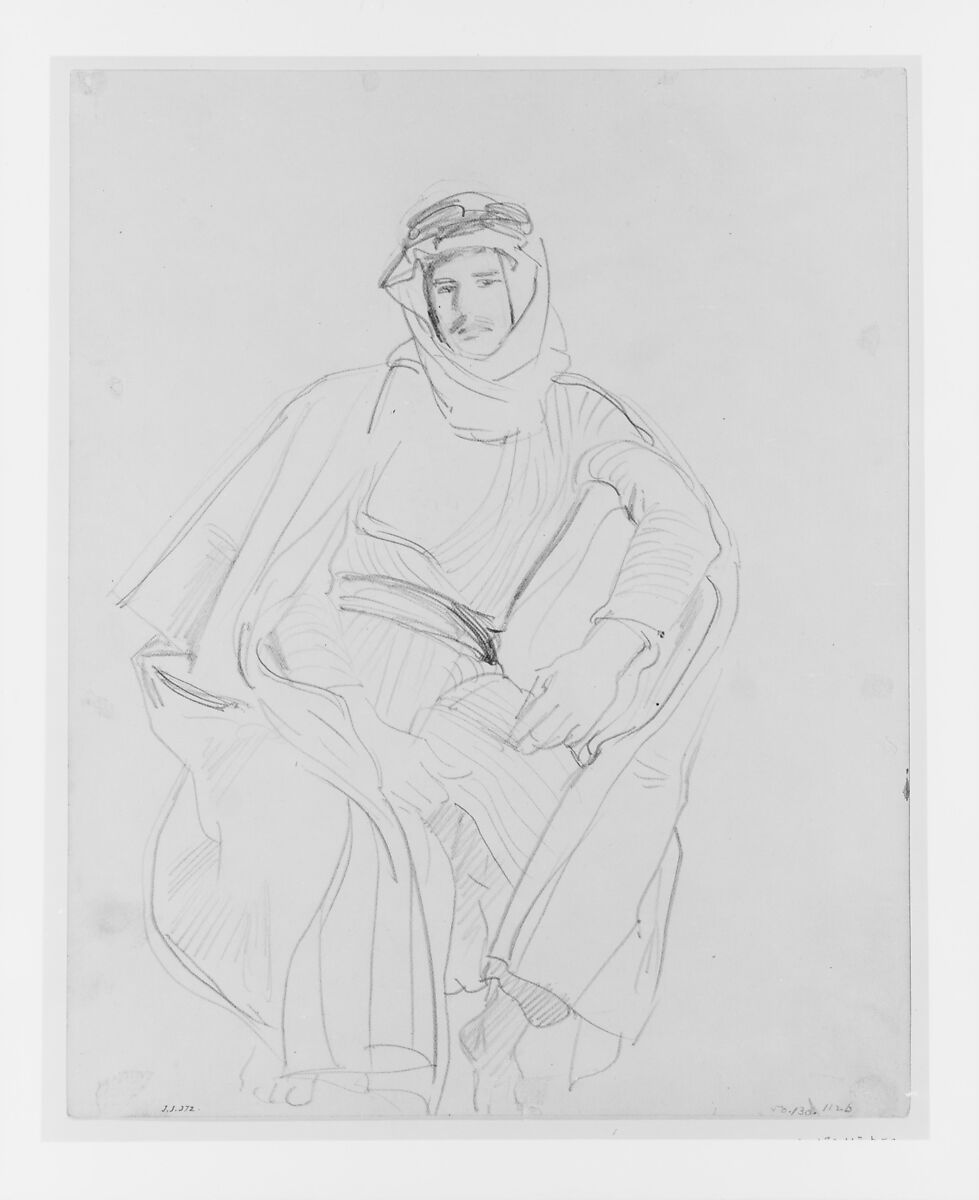 Syrian Man, John Singer Sargent (American, Florence 1856–1925 London), Graphite on off-white wove paper, American