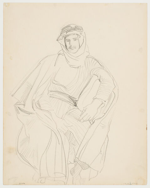 Syrian Man, John Singer Sargent (American, Florence 1856–1925 London), Graphite on off-white wove paper, American 