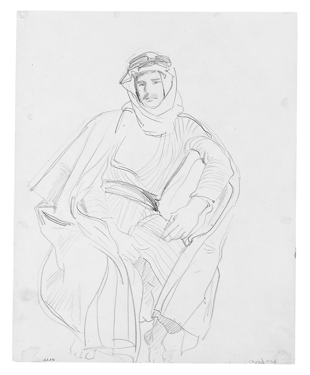 Syrian Man, John Singer Sargent (American, Florence 1856–1925 London), Graphite on off-white wove paper, American