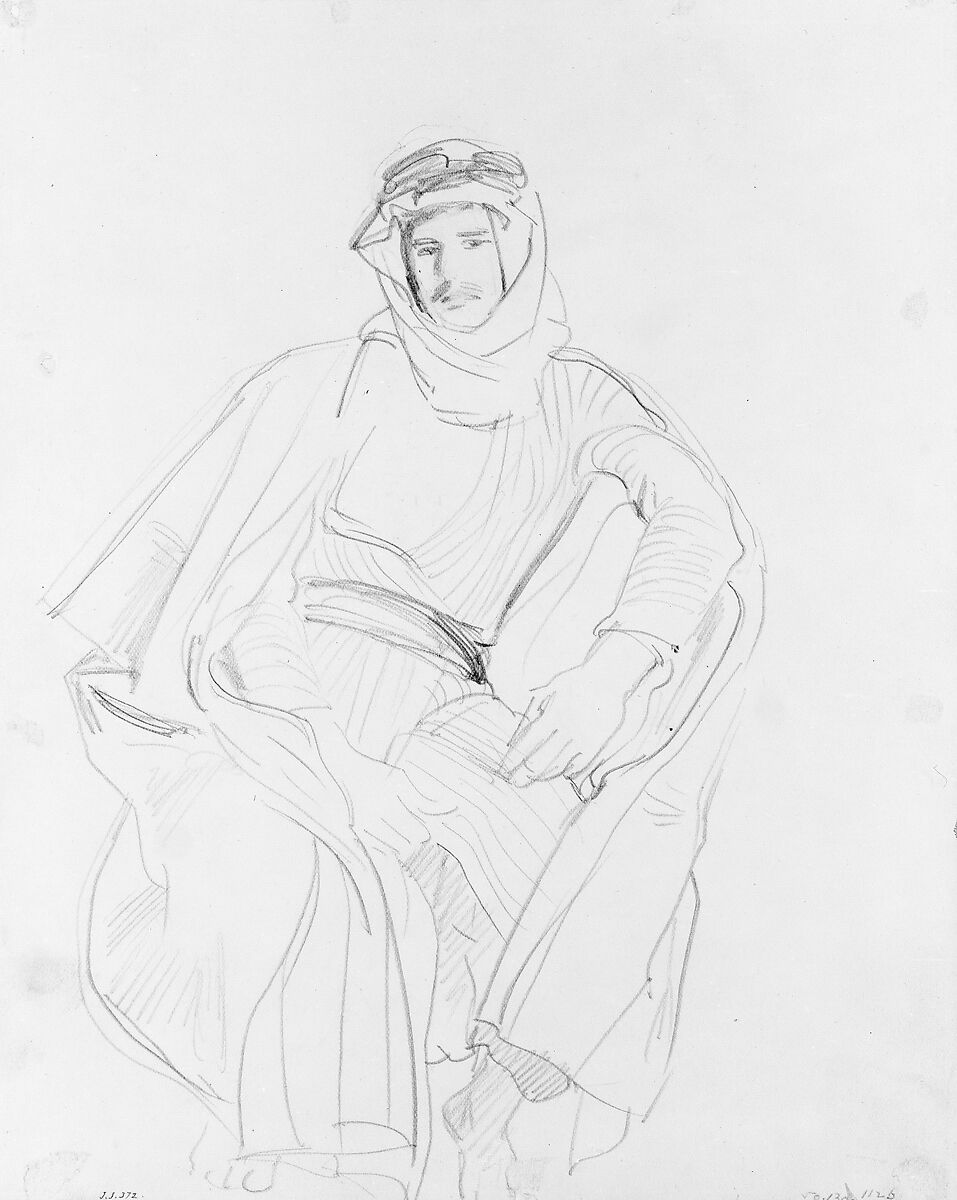 Syrian Man, John Singer Sargent (American, Florence 1856–1925 London), Graphite on off-white wove paper, American