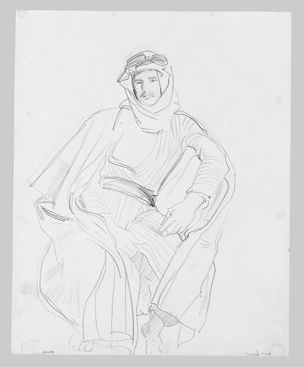 Syrian Man, John Singer Sargent (American, Florence 1856–1925 London), Graphite on off-white wove paper, American