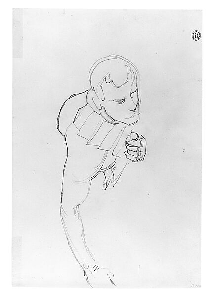 Figure Study, John Singer Sargent (American, Florence 1856–1925 London), Graphite on off-white wove paper, American