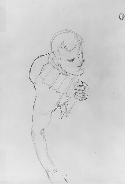 Figure Study, John Singer Sargent (American, Florence 1856–1925 London), Graphite on off-white wove paper, American