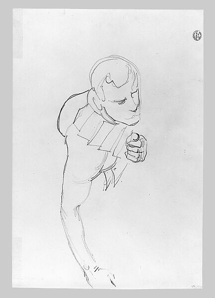 Figure Study, John Singer Sargent (American, Florence 1856–1925 London), Graphite on off-white wove paper, American