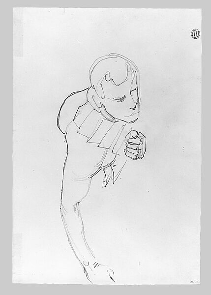 Figure Study, John Singer Sargent (American, Florence 1856–1925 London), Graphite on off-white wove paper, American