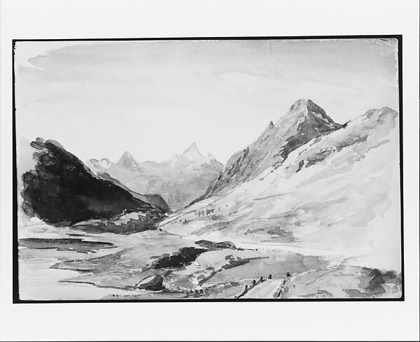 Summit of Bernina Pass (from Switzerland 1869 Sketchbook), John Singer Sargent (American, Florence 1856–1925 London), Watercolor and graphite on off-white wove paper, American 