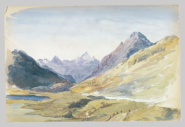 Summit of Bernina Pass (from Switzerland 1869 Sketchbook), John Singer Sargent (American, Florence 1856–1925 London), Watercolor and graphite on off-white wove paper, American