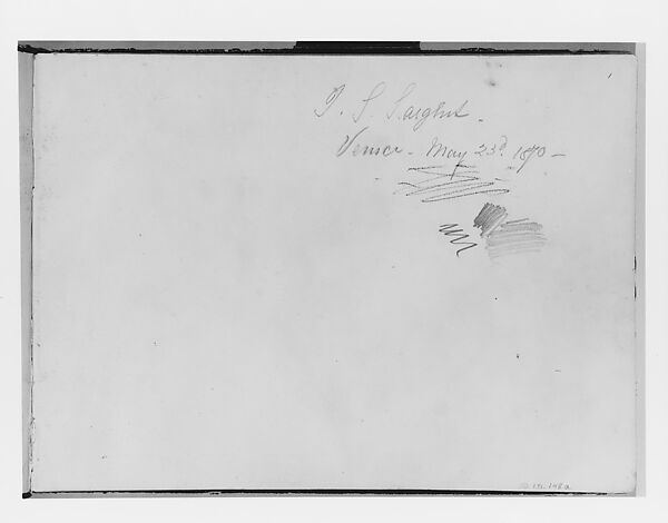 First Page of Switzerland 1870 Sketchbook, John Singer Sargent (American, Florence 1856–1925 London), Graphite on off-white wove paper, American 