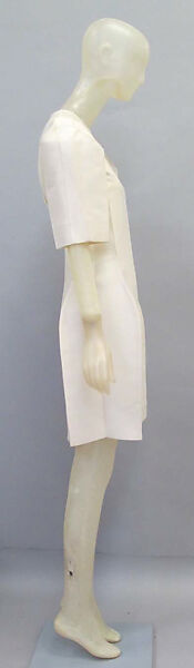 Ensemble, Calvin Klein, Inc. (American, founded 1968), (a) silk, wool, (b, c) metal, leather, American