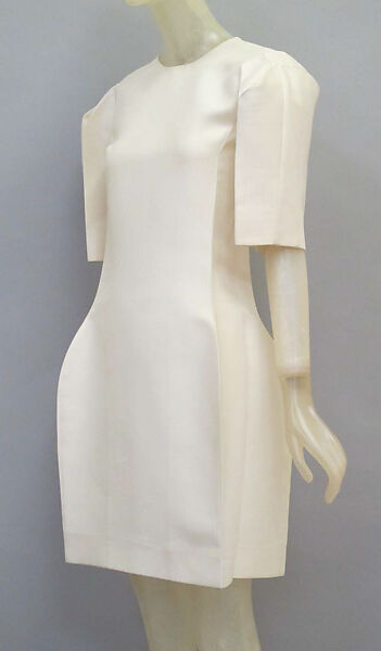 Ensemble, Calvin Klein, Inc. (American, founded 1968), (a) silk, wool, (b, c) metal, leather, American