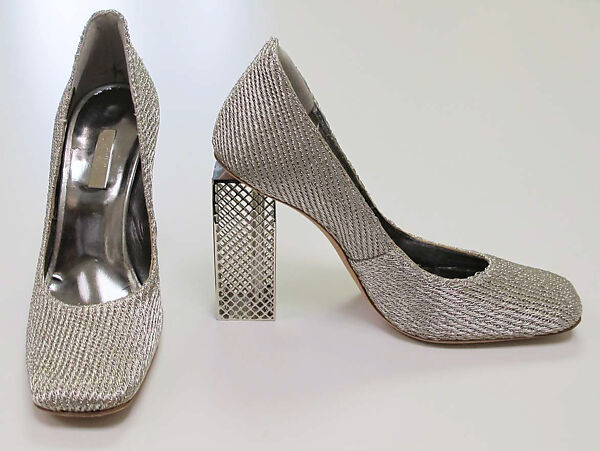 Ensemble, Calvin Klein, Inc. (American, founded 1968), (a) silk, wool, (b, c) metal, leather, American