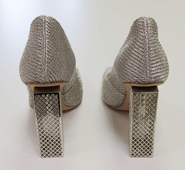 Ensemble, Calvin Klein, Inc. (American, founded 1968), (a) silk, wool, (b, c) metal, leather, American