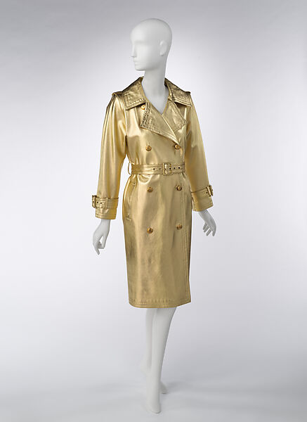Trench coat, Yves Saint Laurent (French, founded 1961), leather, metal, French 