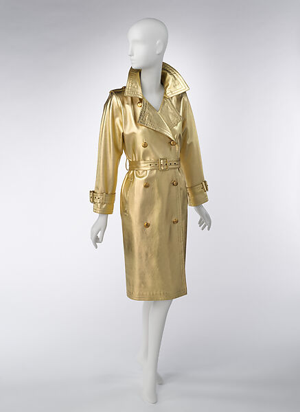 Trench coat, Yves Saint Laurent (French, founded 1961), leather, metal, French