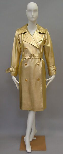 Trench coat, Yves Saint Laurent (French, founded 1961), leather, metal, French
