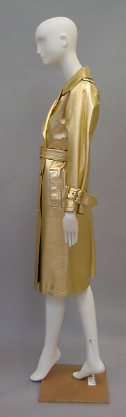 Trench coat, Yves Saint Laurent (French, founded 1961), leather, metal, French