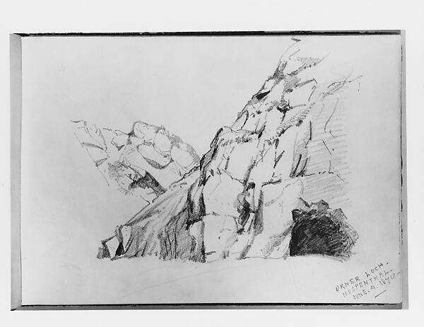 Urner Loch, Hospenthal (from Switzerland 1870 Sketchbook), John Singer Sargent (American, Florence 1856–1925 London), Wax crayon on off-white wove paper, American 